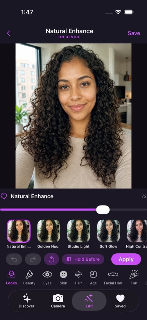 SelfieShift photo editor
